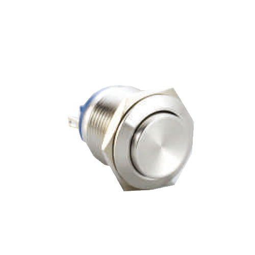 19mm metal push button switch, non-illuminated, antivandal switch, panel mount, RJS Electronics Ltd