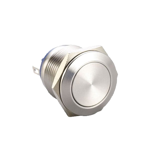 22mm metal push button switch, non-illuminated, antivandal switch, panel mount, RJS Electronics Ltd