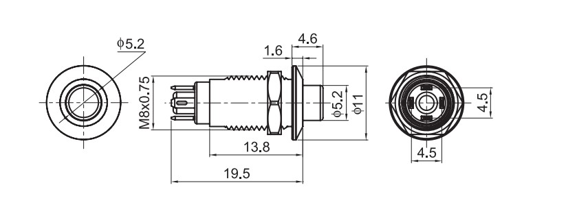 Drawing for 8mm switch, rjs electronics ltd