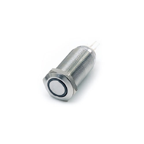 Long body, metal switch, without LED illumination, LED-illuminated, high head, flat head, ring illumination, dot illumination, SINGLE COLOUR L IP67 rated, metal, push button switch, LED SWITCHES, RJS Electronics Ltd.