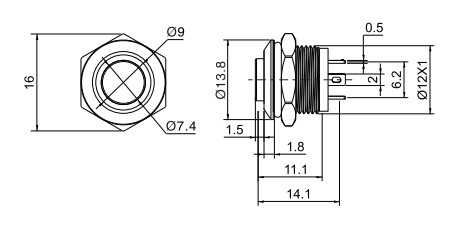 drawing for low profile switch, rjs electronics ltd