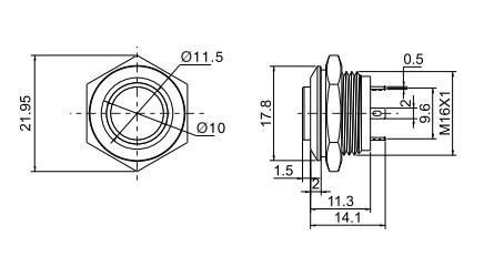 drawing for low profile switch, rjs electronics ltd