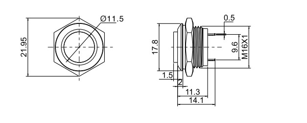 drawing for low profile switch, rjs electronics ltd