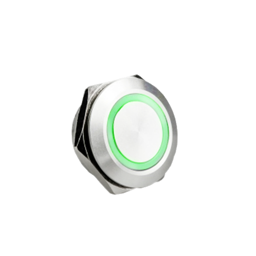 22mm metal push button switch, Ring LED illuminated, RGB switches, anti vandal switch, panel mount, LED Switches, LED Illumination options, switch with illumination, RJS Electronics Ltd