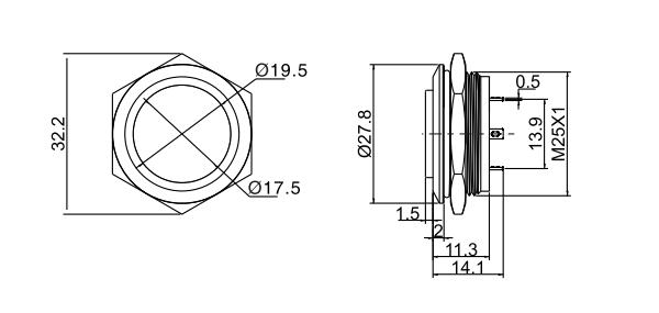 drawing for low profile switch, rjs electronics ltd