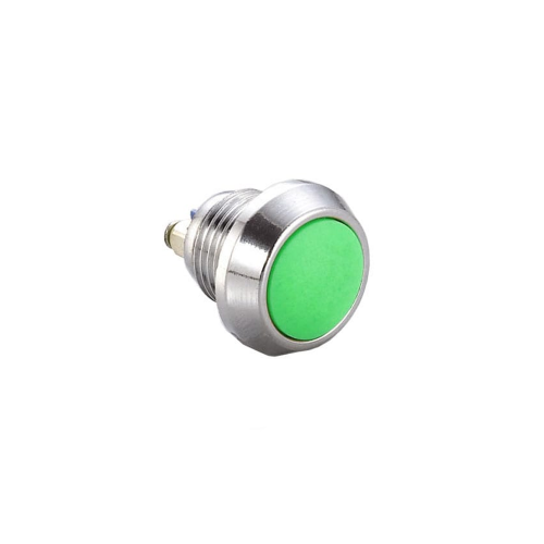 12mm push button switch without LED Illumination, Anti-vandal, Push button metal switches, flat head. RJS Electronics Ltd.