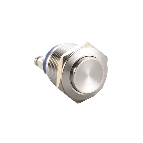 19mm metal push button switch, non-illuminated, antivandal switch, panel mount, RJS Electronics Ltd