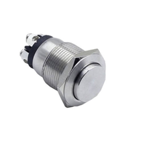 19mm metal push button switch, non-illuminated, antivandal switch, panel mount, RJS Electronics Ltd