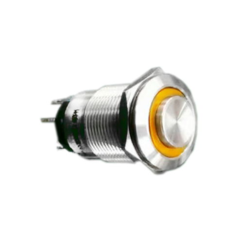19mm metal push button switch, ring LED illuminated, RGB LED, antivandal switch, LED SWITCHES, panel mount RJS Electronics Ltd