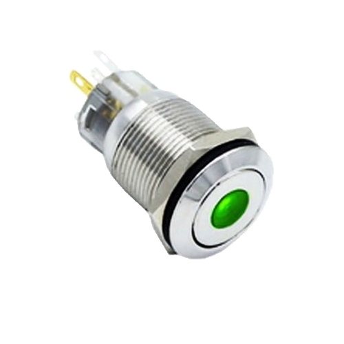 19mm metal push button switch, dot LED illuminated, RGB LED, antivandal switch, panel mount, LED Switches, LED Illumination options, RJS Electronics Ltd