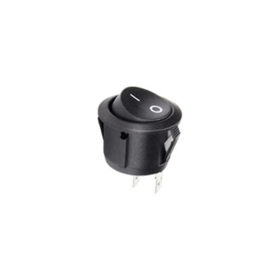 RJS20RCK-SPST-ONOFF non-illuminated round rocker switch with on/off O and I markings, rocker switches, RJS Electronics Ltd