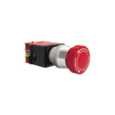 RJSAS22E Mushroom Emergency e-stop switch, plastic panel mount push button, terminal block, non-illuminated, RJS Electronics Ltd