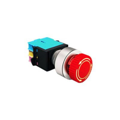 RJSAS30E Emergency Stop Illuminated, LED illuminated plastic panel mount e-stop push button switch, LED switches, terminal block, RJS Electronics Ltd