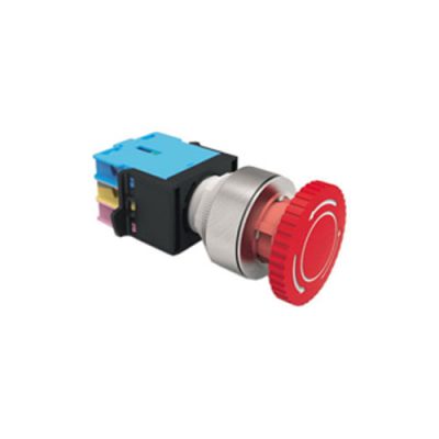 RJSAS30E Mushroom Emergency Stop, non-illuminated plastic panel mount e-stop push button switch, terminal block, RJS Electronics Ltd