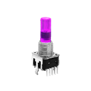 RJSILLUME-12S24210SKM PCB Mount, Encoder switches, led illuminated encoder with push button switch, can be customised, custom symbol to suit your design. Pots, Knobs & Encoders, LED switches, RJS Electronics Ltd.