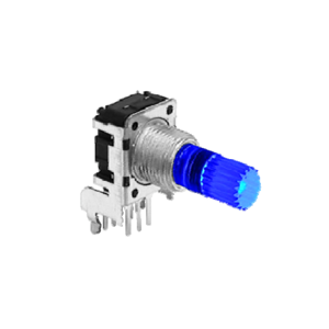 RJSILLUME-12S24217 PCB mount led illuminated rotary encoder with push button switch, horizontal type, LED switches, RJS Electronics Ltd