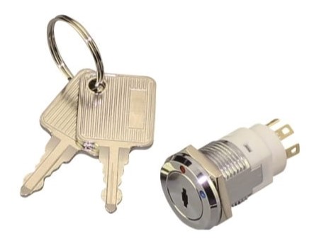 metal key lock switch, safety switch, security switch, RJS Electronics Ltd
