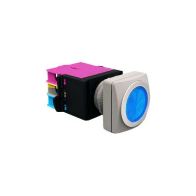 RJSMS2225E Square Button LED illuminated, plastic push button switch, panel mount, terminal block, LED switches, RJS Electronics Ltd