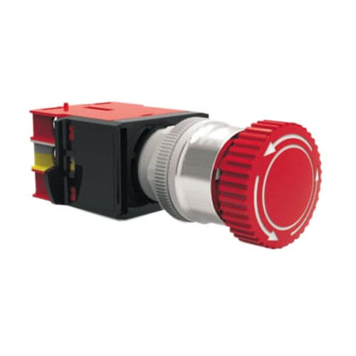RJSMS22E Mushroom Emergency Light, panel mount, custom symbol, led illumination, RJS Electronics Ltd.