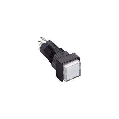 RJSPS12A Square Switch plastic push button switch, LED illuminated, Led Switches, panel mount, RJS Electronics Ltd.