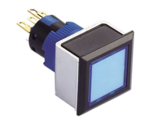 RJSPS1622A Indicator, plastic square LED illuminated, panel mount, RJS Electronics Ltd
