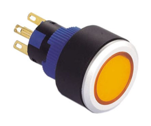 RJSPS1622A Round LED Indicator plastic led illuminated indicator, panel mount, solder-lug terminals, RJS Electronics Ltd