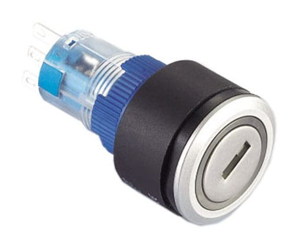 RJSPS1622A Round Plastic Key Lock Switch, non-illuminated, RJS Electronics Ltd