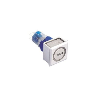 RJSPS1622A Square Key Lock Switch, non illuminated, SPDT/DPDT, panel mount, keylock switches, RJS Electronics Ltd