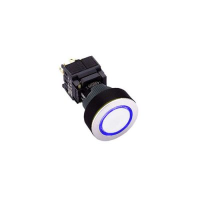 RJSPS1622B Round Button RING LED ILLUMINATION PLASTIC PUSH BUTTON SWITCH, LED SWITCHES, RJS ELECTRONICS LTD