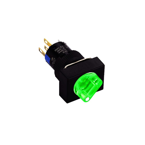 led illuminated selector switch, panel mount, momentary or latching function, led switches, rjs electronics ltd