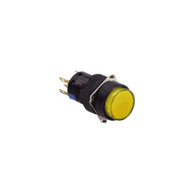 RJSPS16A Round Switch 16mm plastic push button switch, led illuminated, momentary or latching function, Led Switches, RJS Electronics Ltd