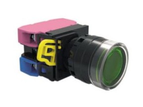 RJSPS22E Lamp, Panel Mount, Plastic Push Button switch with illumination. Single LED illumination, full illumination. 22mm push button, Ip65 Rated, weather proof, push button switch with terminal block, Led Switches, RJS Electronics Ltd.
