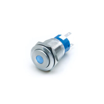 19mm Anti vandal push button switch, high head dot LED button, LED SWITCHES, RJS electronics ltd