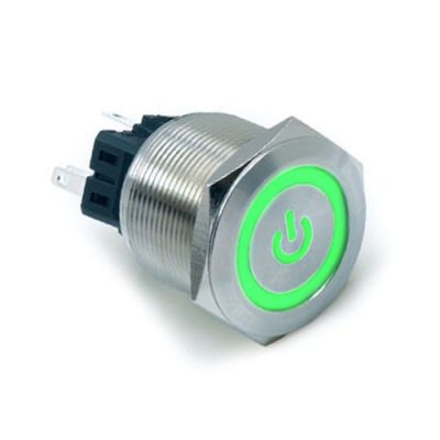 Metal, Push Button Switch, Single LED illumination, switch with illumination, Dot push button switches, LED SWITCHES, RJS Electronics Ltd