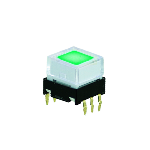 Low profile, pcb push button switch with led illumination. RJS Electronics ltd