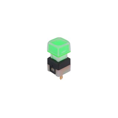 SPG3 (12mm² Concave) led illuminated plastic pcb push button broadcast switch, momentary function, LED switches, rjs electronics ltd