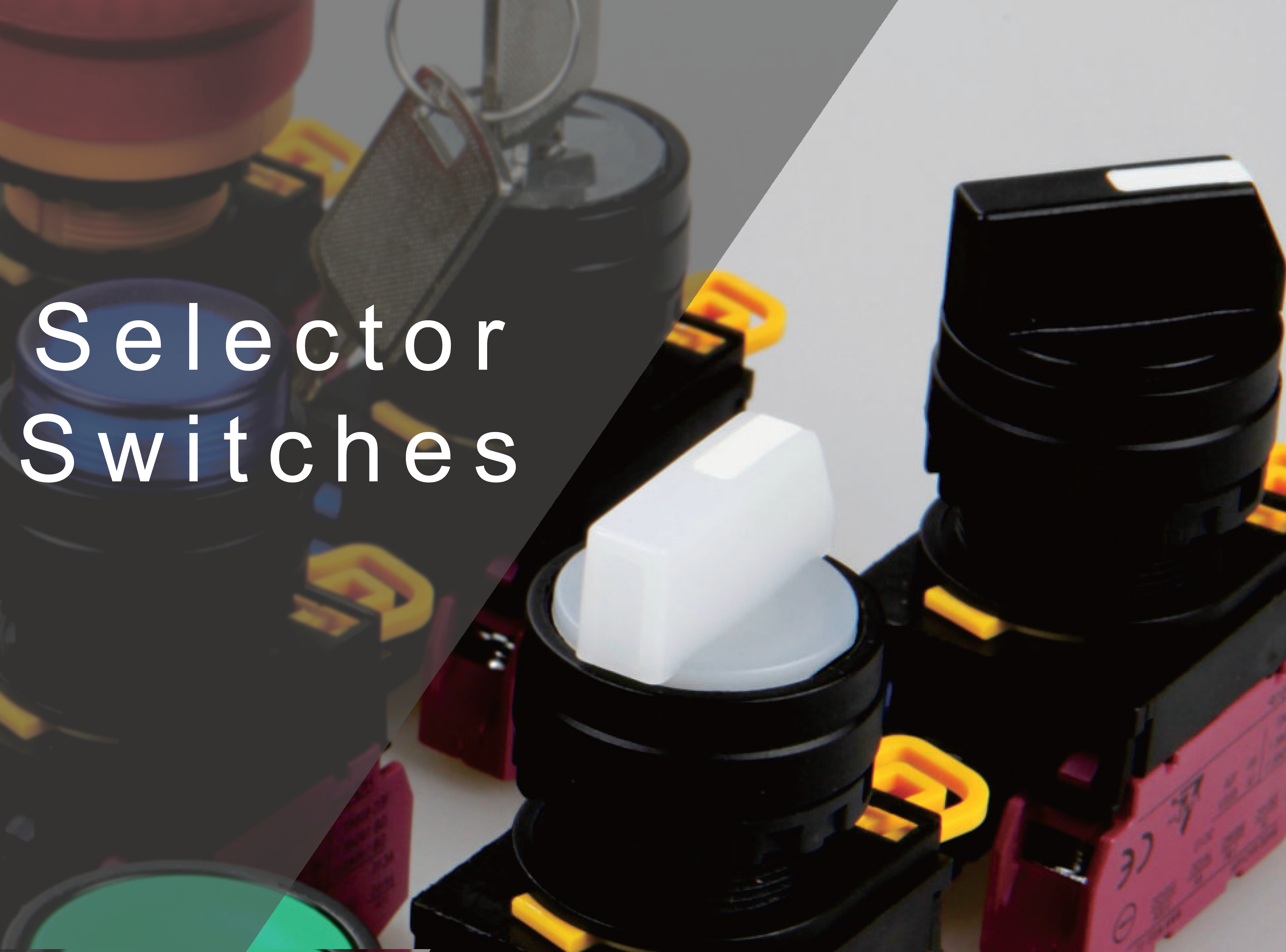 Selector Switches with LED illumination, ring LED illumination IP rating, round, sqaure or rectangular, RJS Electronics Ltd.