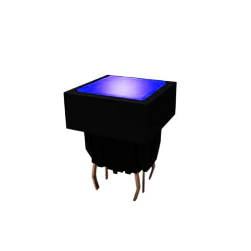 push button switch, tactile feel, led illuminated, bi-colour available, pcb terminals, rjs electronics ltd