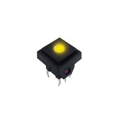 TC018 led button with dot illumination, yellow led, rjs electronics ltd