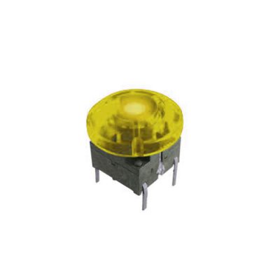 pcb push button switch with yellow led illumination, rjs electronics ltd