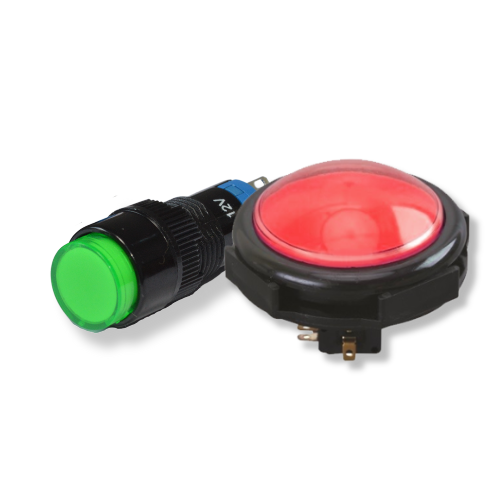 plastic panel mount push button switches, led switches, rjs electronics ltd
