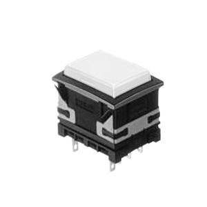 XH Illuminated push button switch - panel mount push button rectangular - white - 19x26mm push button switch with LED illumination- single LED illumination, full face LED illumination, split face LED illumination, Led Switches, caps and housing available separately RJS Electronics Ltd.