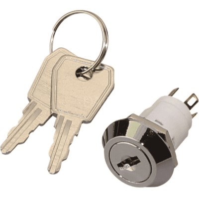 RJSKL1601261-2POS-1 anti vandal metal key lock switch, panel mount, safety switch, RJS Electronics Ltd