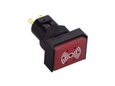 plastic panel mount buzzer, security components, LED illuminated, RJS Electronics Ltd