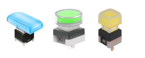 LED Illumination switches, switches with LED Illumination. Single, Bi-Colour, RGB LED illumination options, with arrange a display options including custom symbols and custom finishes. PCB LED illuminated switches which support smart caps. RJS Electronics Ltd