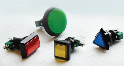 gaming plastic switches various shapes and sizes, LED illumination