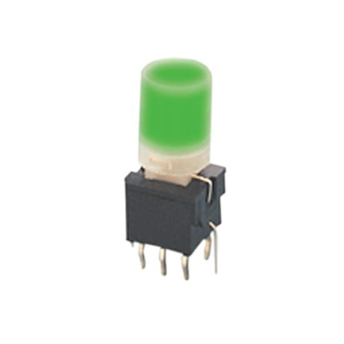 illuminated push button switch, pcb mount, small switch, rjs electronics ltd