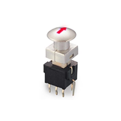 pb61305_ RED - PCB, push button switch, switch with LED Illumination, latching and momentary push button function, IP RATING, single or bi-colour LED illumination. RJS Electronics Ltd.