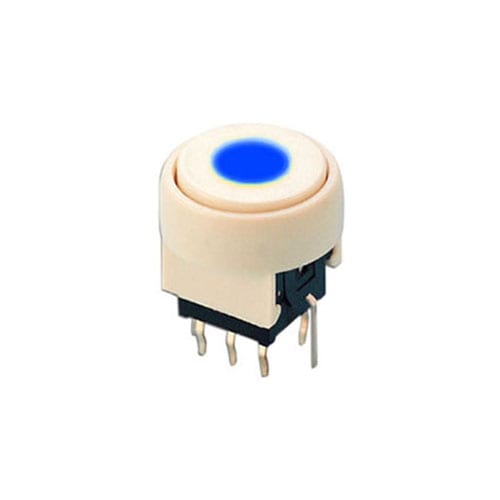 pb6136_ Blue - PCB, push button switch, switch with LED Illumination, latching and momentary push button function, IP RATING, single or bi-colour LED illumination. RJS Electronics Ltd.