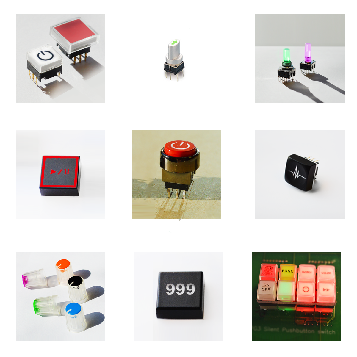 RJS Electronics Ltd, PCB illuminated and non illuminated custom options including stamping and etching. RJS Electronics Ltd, coloured and custom caps.